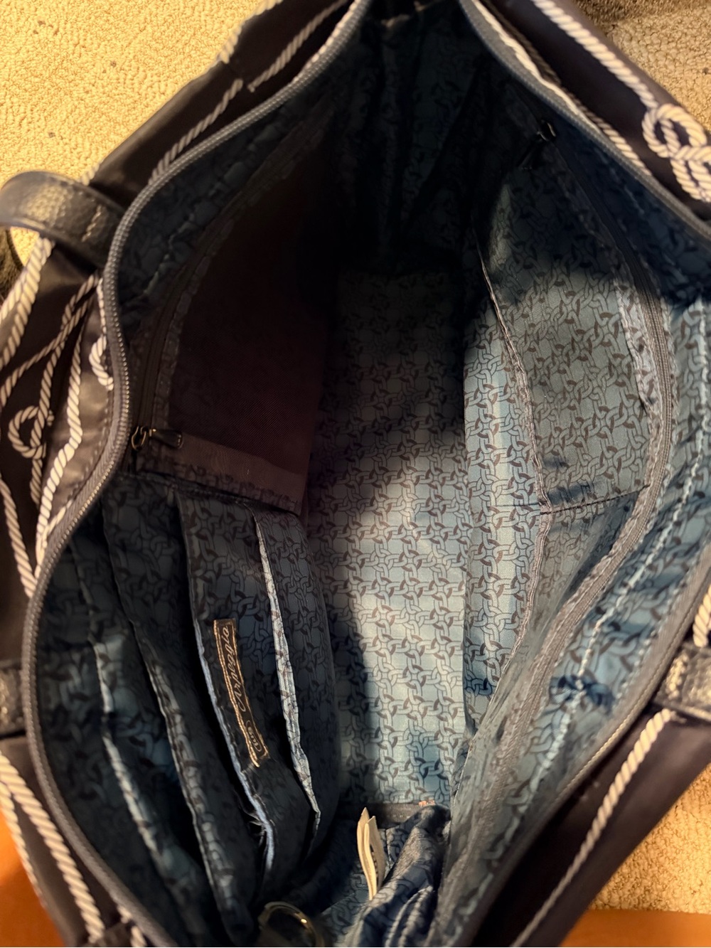 lug Navy Rope-Print Quilted Tote with Front Pocket - Picture 3 of 4
